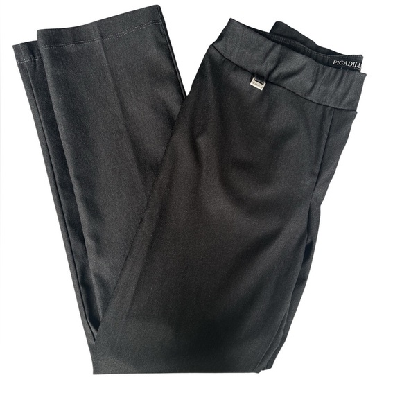 Piccadilly Pull-On Straight Leg Pants in Heather Charcoal Size 8 EUC - Picture 2 of 10